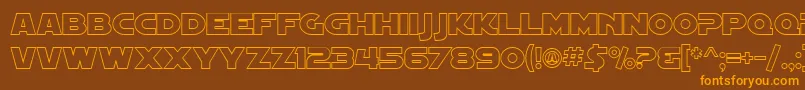 SF Distant Galaxy Outline Font – Orange Fonts on Brown Background