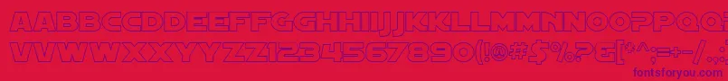 Weitere Informationen zur SF Distant Galaxy Outline-Schriftart SF Distant Galaxy Outline-Schriftart – Violette Schriften auf rotem Hintergrund