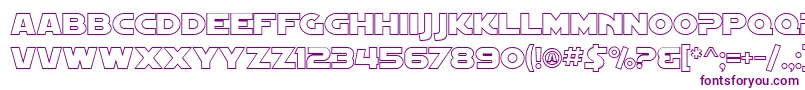 SF Distant Galaxy Outline Font – Purple Fonts on White Background
