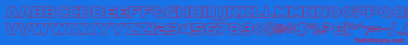 SF Distant Galaxy Outline Font – Red Fonts on Blue Background