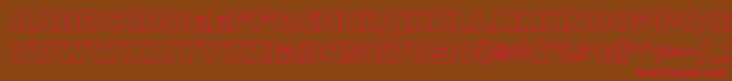 SF Distant Galaxy Outline Font – Red Fonts on Brown Background