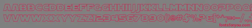 SF Distant Galaxy Outline Font – Red Fonts on Gray Background