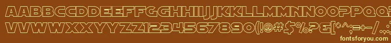 SF Distant Galaxy Outline Font – Yellow Fonts on Brown Background