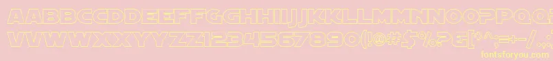 SF Distant Galaxy Outline Font – Yellow Fonts on Pink Background