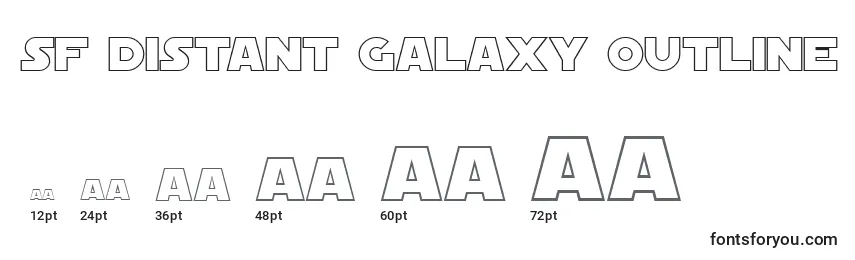 Größen der Schriftart SF Distant Galaxy Outline