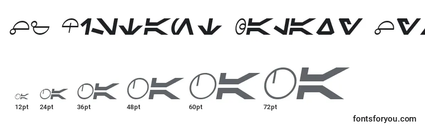 Rozmiary czcionki SF Distant Galaxy Symbols Italic