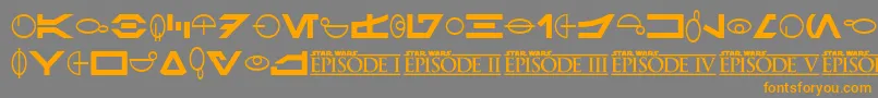 SF Distant Galaxy Symbols Font – Orange Fonts on Gray Background