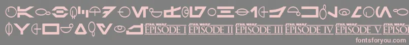 Fonte SF Distant Galaxy Symbols – fontes rosa em um fundo cinza