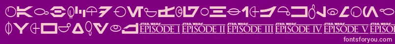 SF Distant Galaxy Symbols Font – Pink Fonts on Purple Background