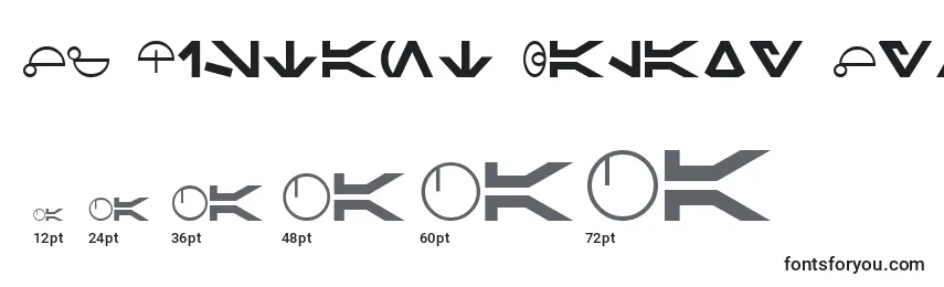 Размеры шрифта SF Distant Galaxy Symbols