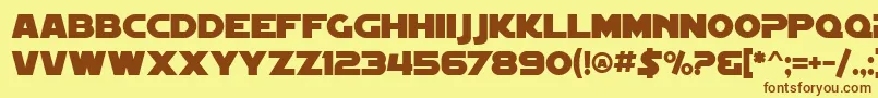 SF Distant Galaxy Font – Brown Fonts on Yellow Background