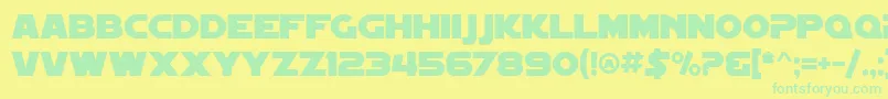 SF Distant Galaxy Font – Green Fonts on Yellow Background