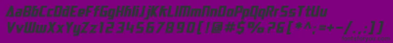 フォントSF Electrotome Bold Oblique – 紫の背景に黒い文字
