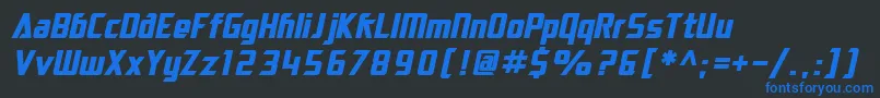 フォントSF Electrotome Bold Oblique – 黒い背景に青い文字