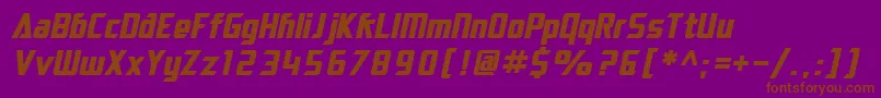 SF Electrotome Bold Oblique-fontti – ruskeat fontit violetilla taustalla