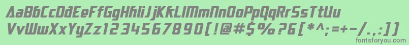 フォントSF Electrotome Bold Oblique – 緑の背景に灰色の文字