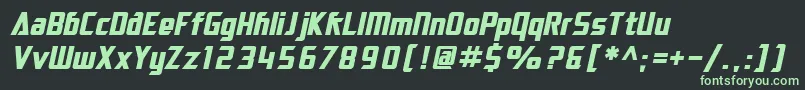 SF Electrotome Bold Oblique Font – Green Fonts on Black Background