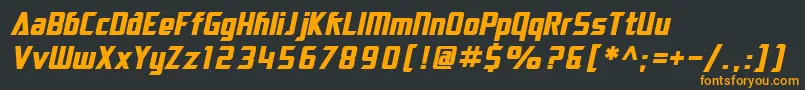 SF Electrotome Bold Oblique Font – Orange Fonts on Black Background