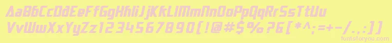 SF Electrotome Bold Oblique Font – Pink Fonts on Yellow Background