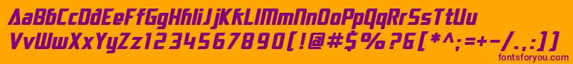 SF Electrotome Bold Oblique Font – Purple Fonts on Orange Background