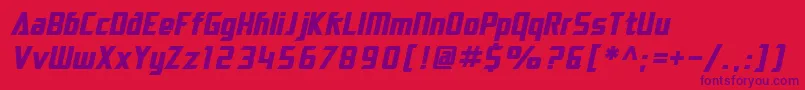 フォントSF Electrotome Bold Oblique – 赤い背景に紫のフォント