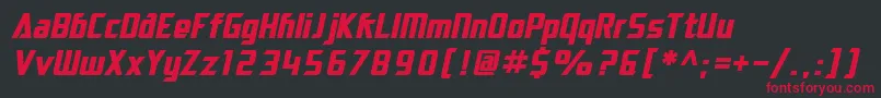 フォントSF Electrotome Bold Oblique – 黒い背景に赤い文字