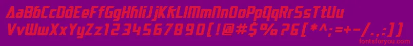SF Electrotome Bold Oblique Font – Red Fonts on Purple Background