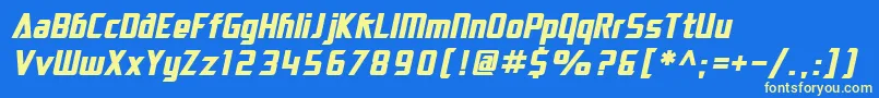 SF Electrotome Bold Oblique Font – Yellow Fonts on Blue Background