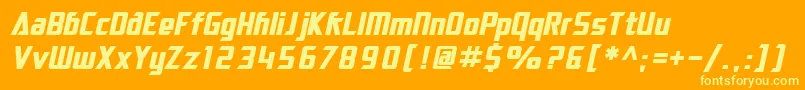 SF Electrotome Bold Oblique Font – Yellow Fonts on Orange Background