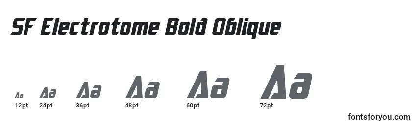 Размеры шрифта SF Electrotome Bold Oblique