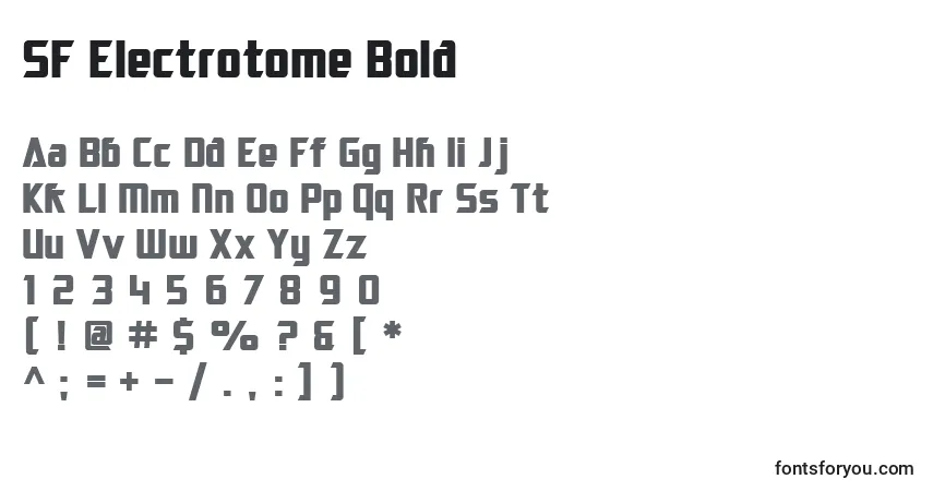 Schriftart SF Electrotome Bold – Alphabet, Zahlen, spezielle Symbole