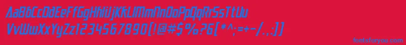 fuente SF Electrotome Condensed Oblique – Fuentes Azules Sobre Fondo Rojo