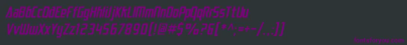 Шрифт SF Electrotome Condensed Oblique – фиолетовые шрифты на чёрном фоне