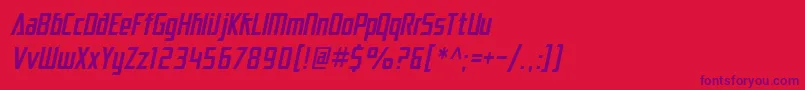 SF Electrotome Condensed Oblique Font – Purple Fonts on Red Background