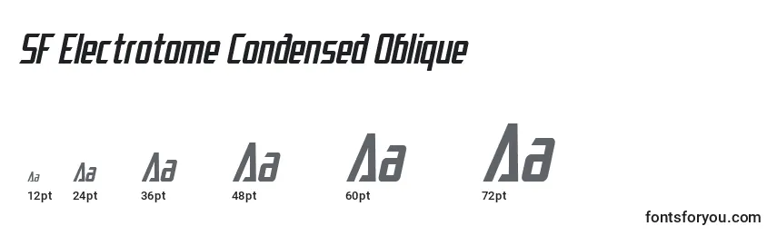 Größen der Schriftart SF Electrotome Condensed Oblique