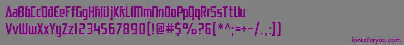 フォントSF Electrotome Condensed – 紫色のフォント、灰色の背景