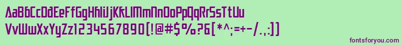Шрифт SF Electrotome Condensed – фиолетовые шрифты на зелёном фоне