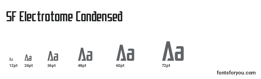 Размеры шрифта SF Electrotome Condensed