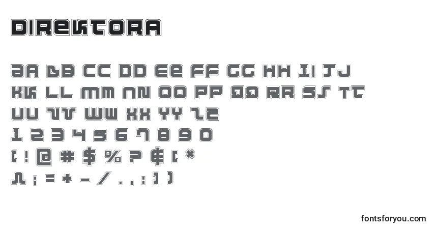 Шрифт Direktora – алфавит, цифры, специальные символы