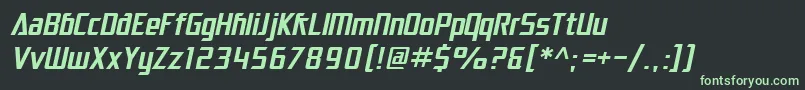 SF Electrotome Oblique-fontti – vihreät fontit mustalla taustalla