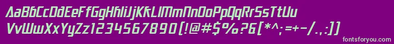 SF Electrotome Oblique Font – Green Fonts on Purple Background
