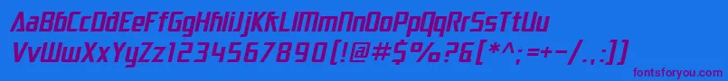 SF Electrotome Oblique Font – Purple Fonts on Blue Background
