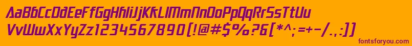 SF Electrotome Oblique Font – Purple Fonts on Orange Background