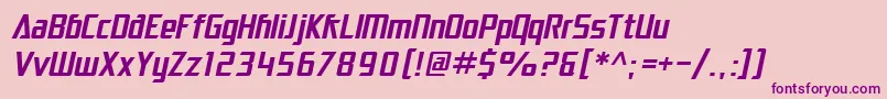 SF Electrotome Oblique Font – Purple Fonts on Pink Background