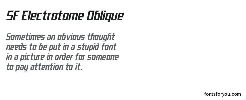 Обзор шрифта SF Electrotome Oblique