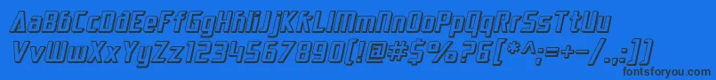 SF Electrotome Shaded Oblique Font – Black Fonts on Blue Background