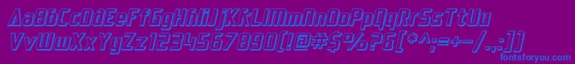 SF Electrotome Shaded Oblique-Schriftart – Blaue Schriften auf violettem Hintergrund