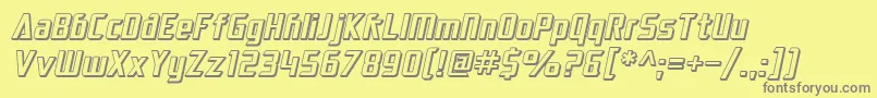 SF Electrotome Shaded Oblique Font – Gray Fonts on Yellow Background