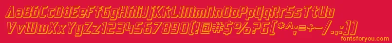 SF Electrotome Shaded Oblique Font – Orange Fonts on Red Background