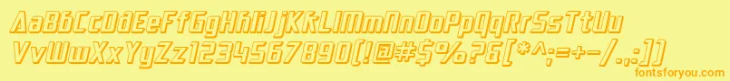 SF Electrotome Shaded Oblique Font – Orange Fonts on Yellow Background